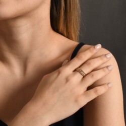 0,18 Karat Pırlanta Tasarım Yüzük - 4