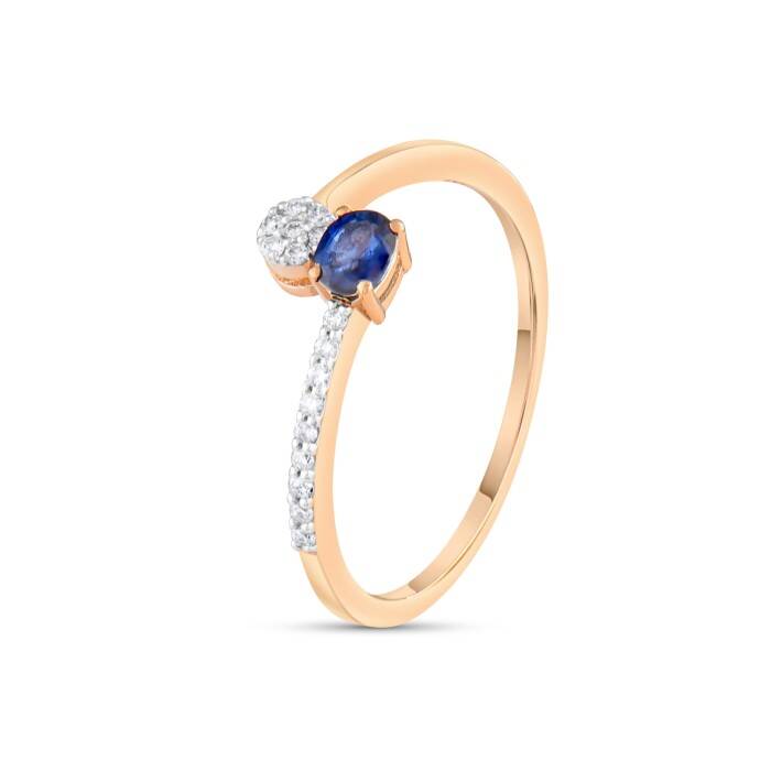 0,26 Karat Pırlanta Safir Yüzük - 2