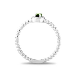 0,30 Karat Pırlanta Oval Zümrüt Yüzük - 3