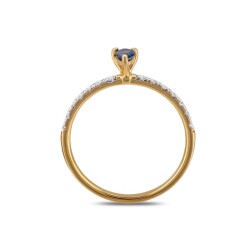 0,33 Karat Pırlanta Safir Yüzük - 3