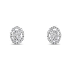0,40 Karat Pırlanta Oval Küpe - 3