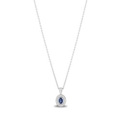 0,42 Karat Pırlantalı Safir Kolye - 2