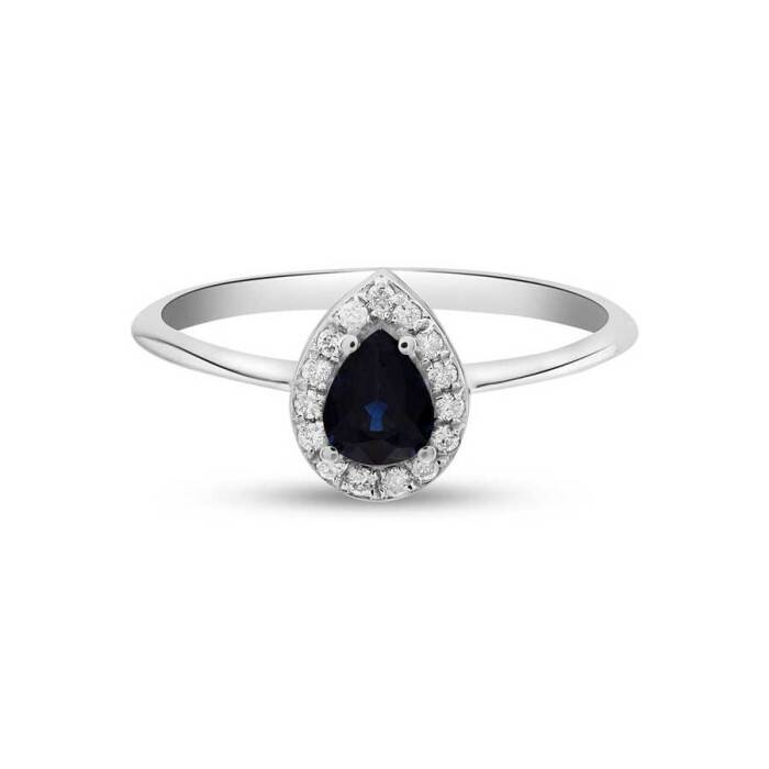 0,60 Karat Pırlanta Safir Yüzük - 1