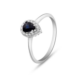 0,60 Karat Pırlanta Safir Yüzük - 2