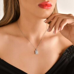 0,68 Karat Pırlanta Baget Kolye - 3