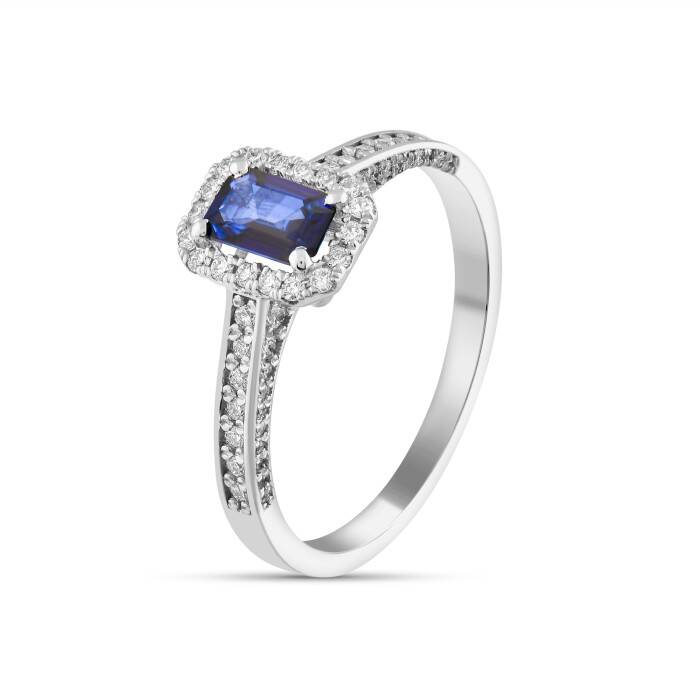0,73 Karat Pırlanta Safir Yüzük - 2