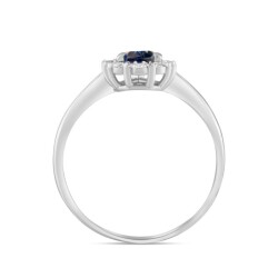 0,90 Karat Pırlanta Damla Safir Yüzük - 3