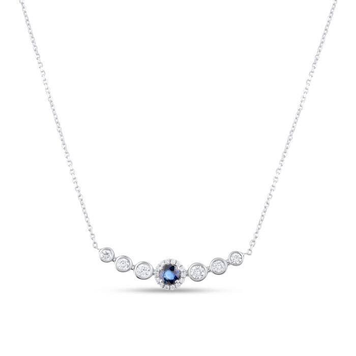 0,91 Karat Pırlantalı Safir Kolye - 1