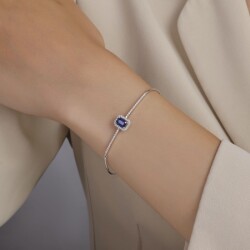0,98 Karat Pırlanta Safir Bileklik - 3