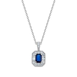 1,04 Karat Pırlanta Safir Kolye - 