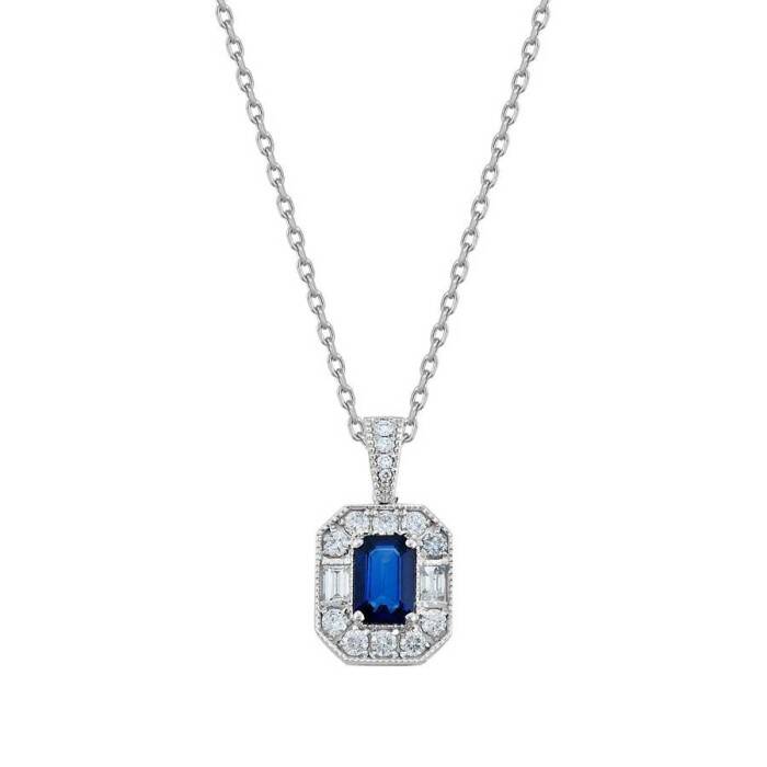1,04 Karat Pırlanta Safir Kolye - 1