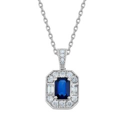1,04 Karat Pırlanta Safir Kolye - 2