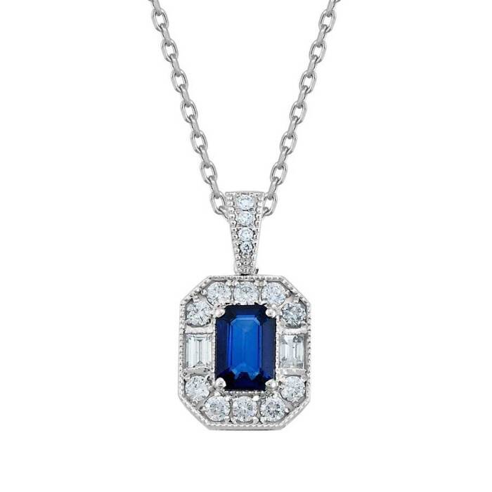 1,04 Karat Pırlanta Safir Kolye - 2
