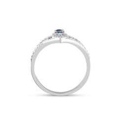 1,05 Karat Pırlanta Tria Safir Yüzük - 3