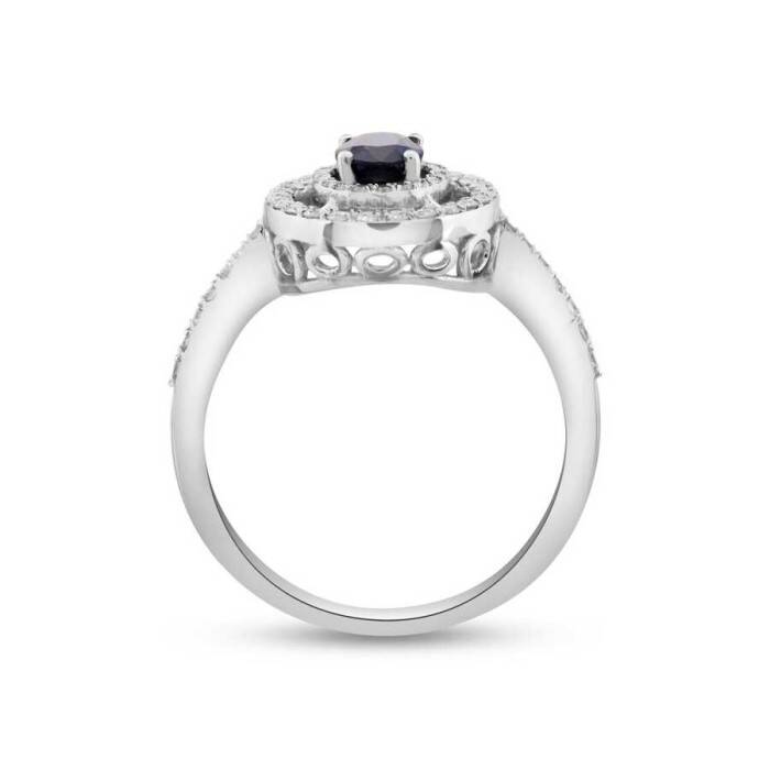 1,17 Karat Pırlanta Safir Yüzük - 2