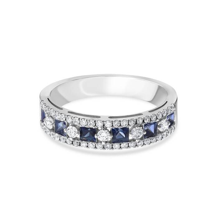 1,18 Karat Pırlanta Safir Yüzük - 1