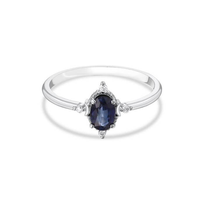1,25 Karat Pırlanta Safir Yüzük - 1