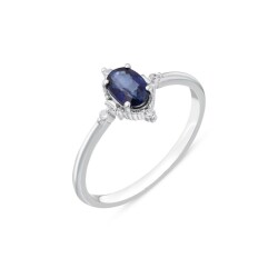 1,25 Karat Pırlanta Safir Yüzük - 2