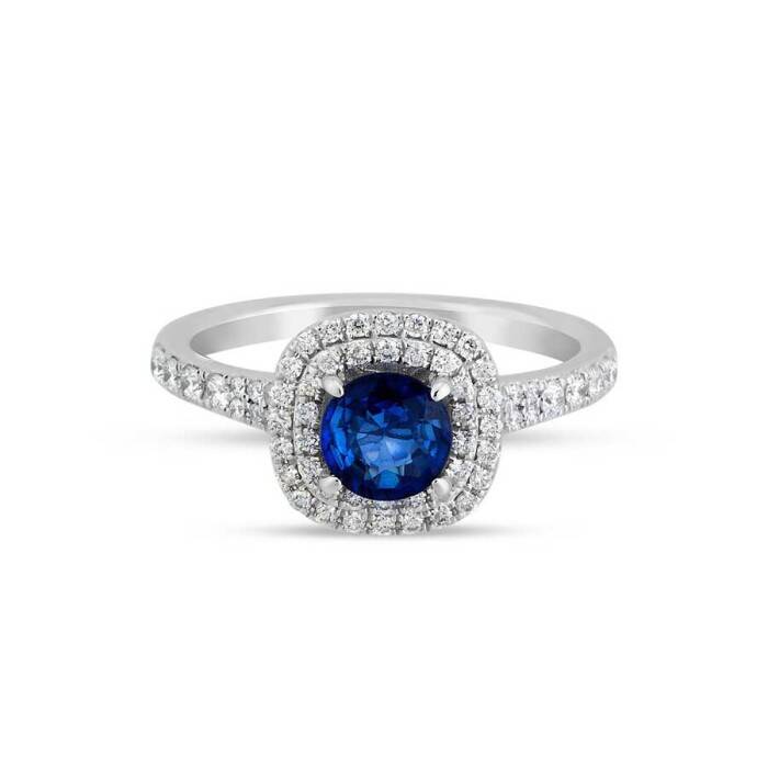 1,32 Karat Pırlanta Safir Yüzük - 1