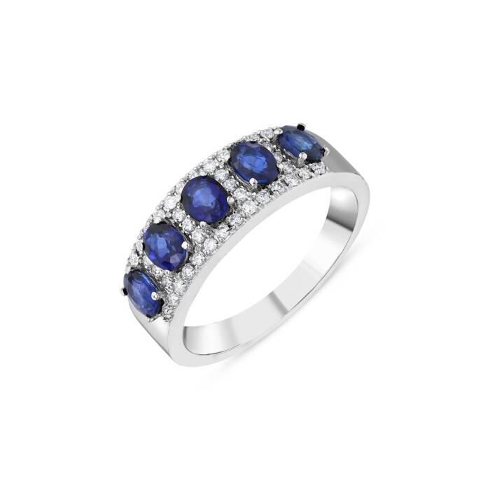 1,42 Karat Pırlanta Safir Yüzük - 2