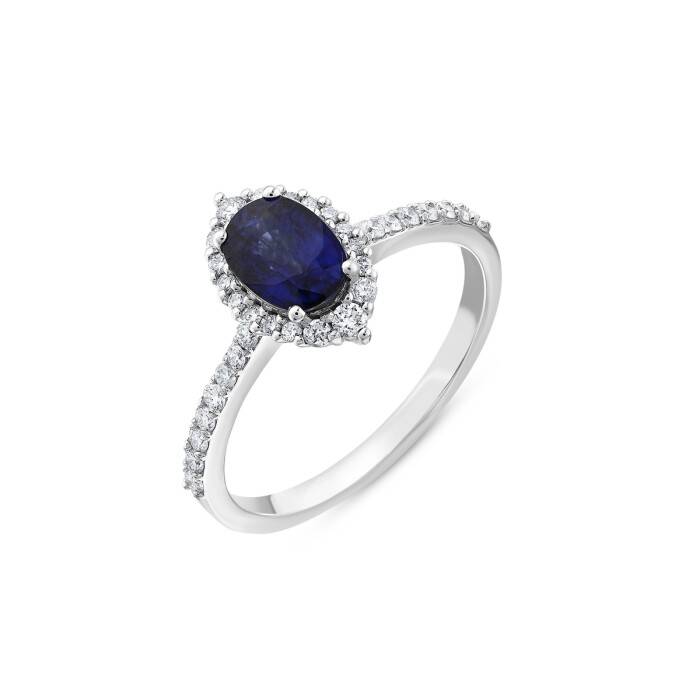 1,54 Karat Pırlanta Safir Yüzük - 2