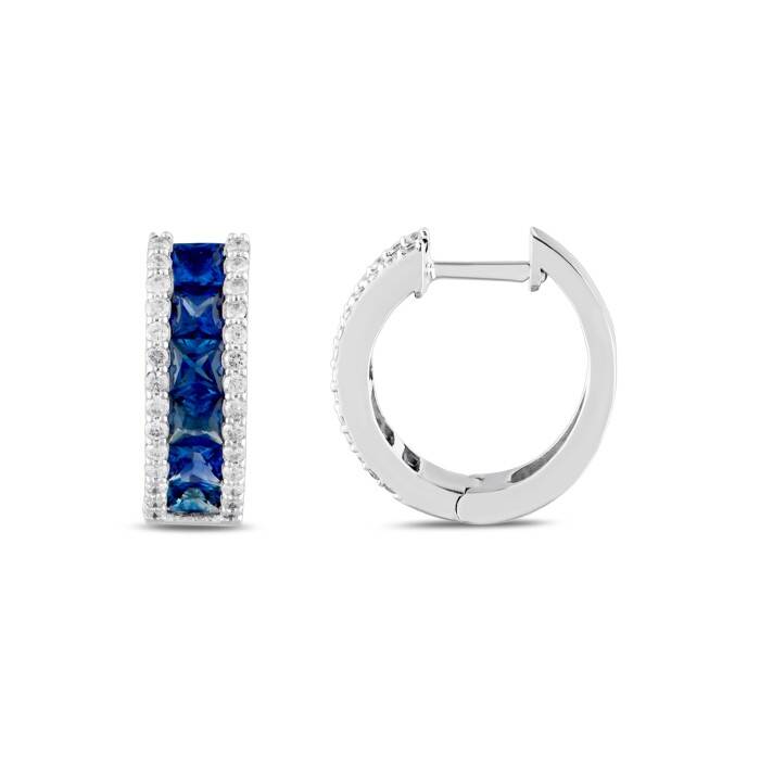 2,41 Karat Pırlanta Safir Küpe - 1